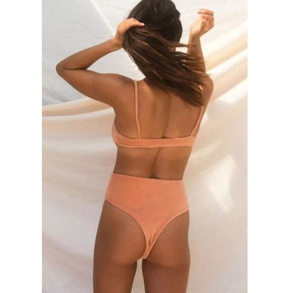 NWT Free People STONE FOX Jamila Terry One-Piece $200 MEDIUM Brown Cheeky - Picture 6 of 7